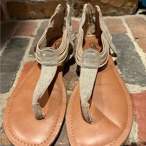 Tan/Brown leather Beaded Sandals